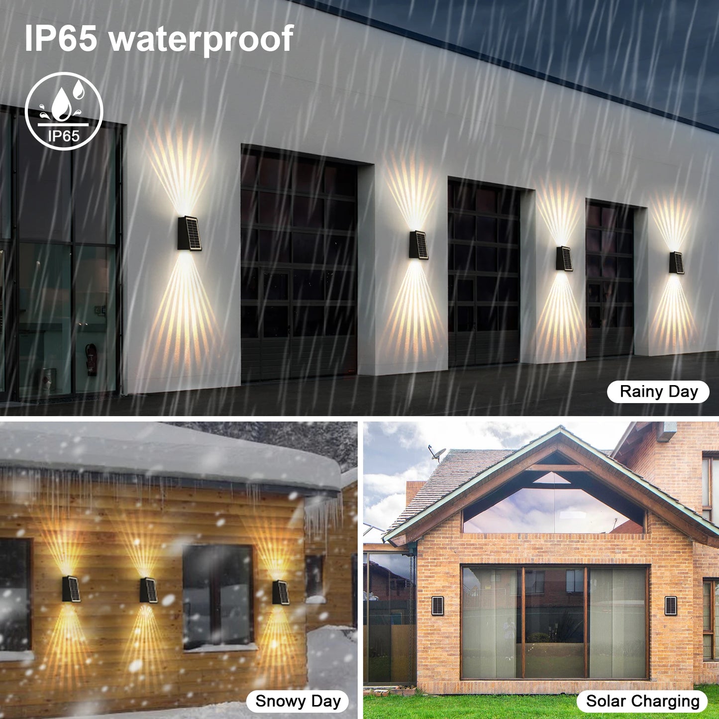 LED Solar Light Wall Lamp Solar Wall Lighting Dual Color RGB For Path Wall Yard Patio Ambient Light Pool Lighting Auto or Button