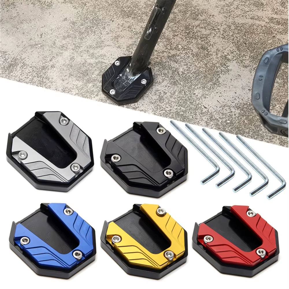 Universal Scooter Motorcycle Bike Kickstand Extender Foot Side Stand Extension Pad Support Plate Anti-Skid Enlarged Base