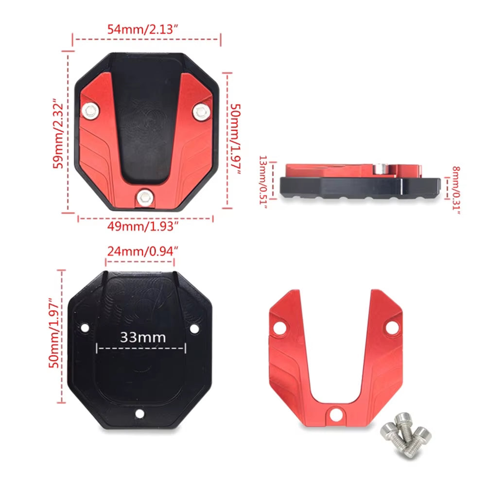 Universal Scooter Motorcycle Bike Kickstand Extender Foot Side Stand Extension Pad Support Plate Anti-Skid Enlarged Base