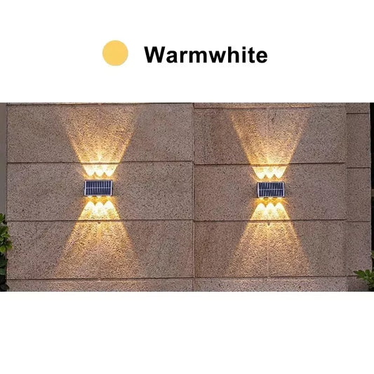 4/6/8LED Multi-Color Solar Wall Lights up and down Lighting Solar Outdoor Light Waterproof Solar Fence Light for Yard Garden