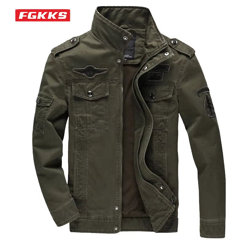 2023 Military Loose Men'S Jacket New Autumn Casual Cotton Workwear Jacket High-Quality Design Bomber Jackets Male