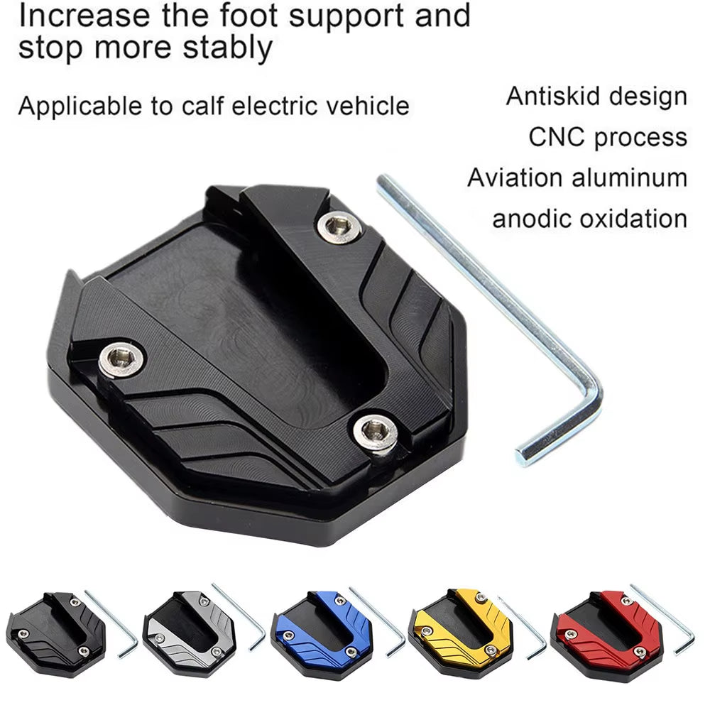 Universal Scooter Motorcycle Bike Kickstand Extender Foot Side Stand Extension Pad Support Plate Anti-Skid Enlarged Base