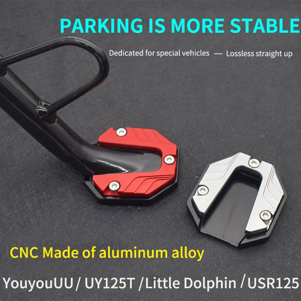 Universal Scooter Motorcycle Bike Kickstand Extender Foot Side Stand Extension Pad Support Plate Anti-Skid Enlarged Base